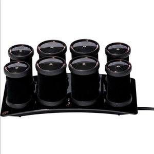 T3 Black and Silver Hair Rollers